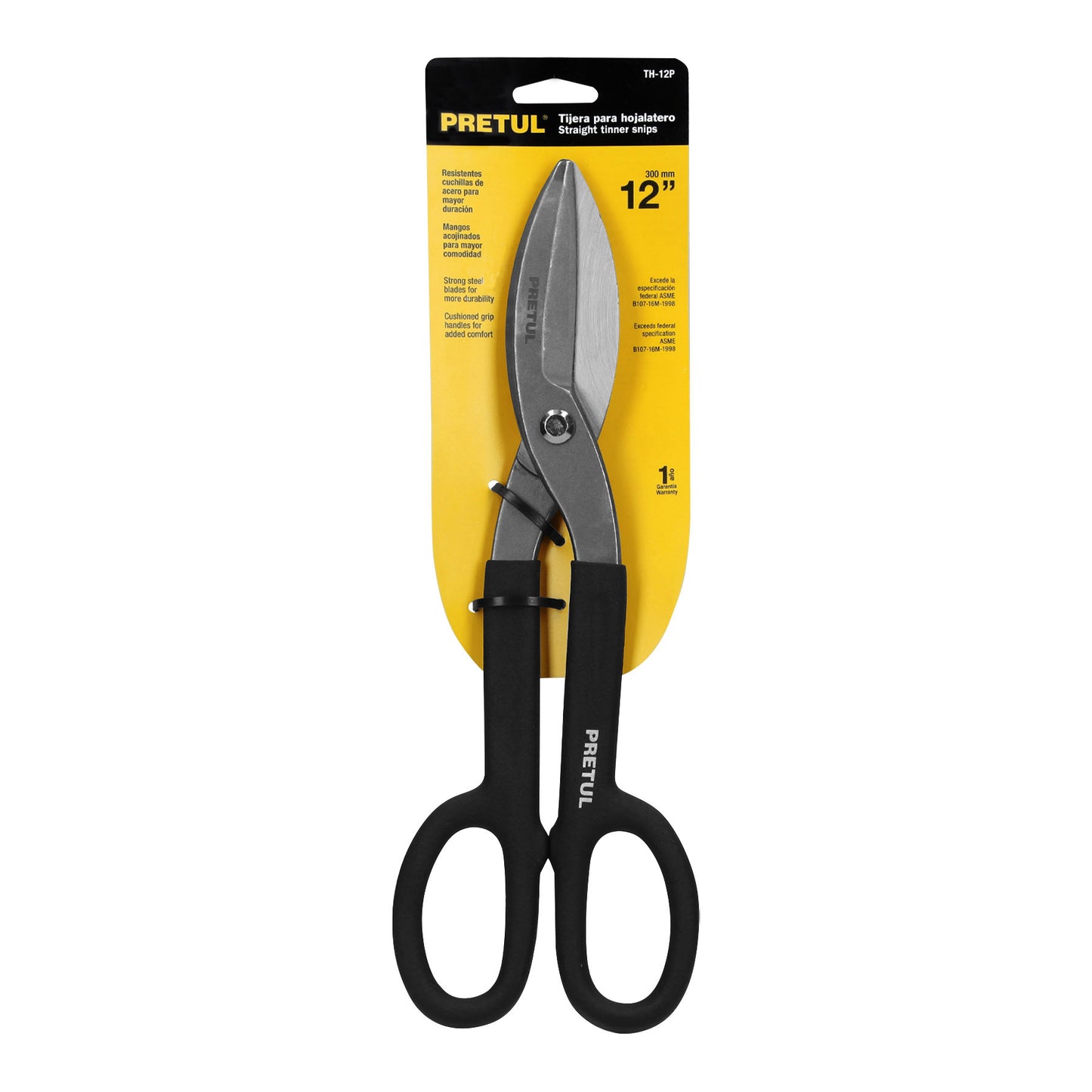TH-12P Tijeras para hojalatero, 12", Pretul