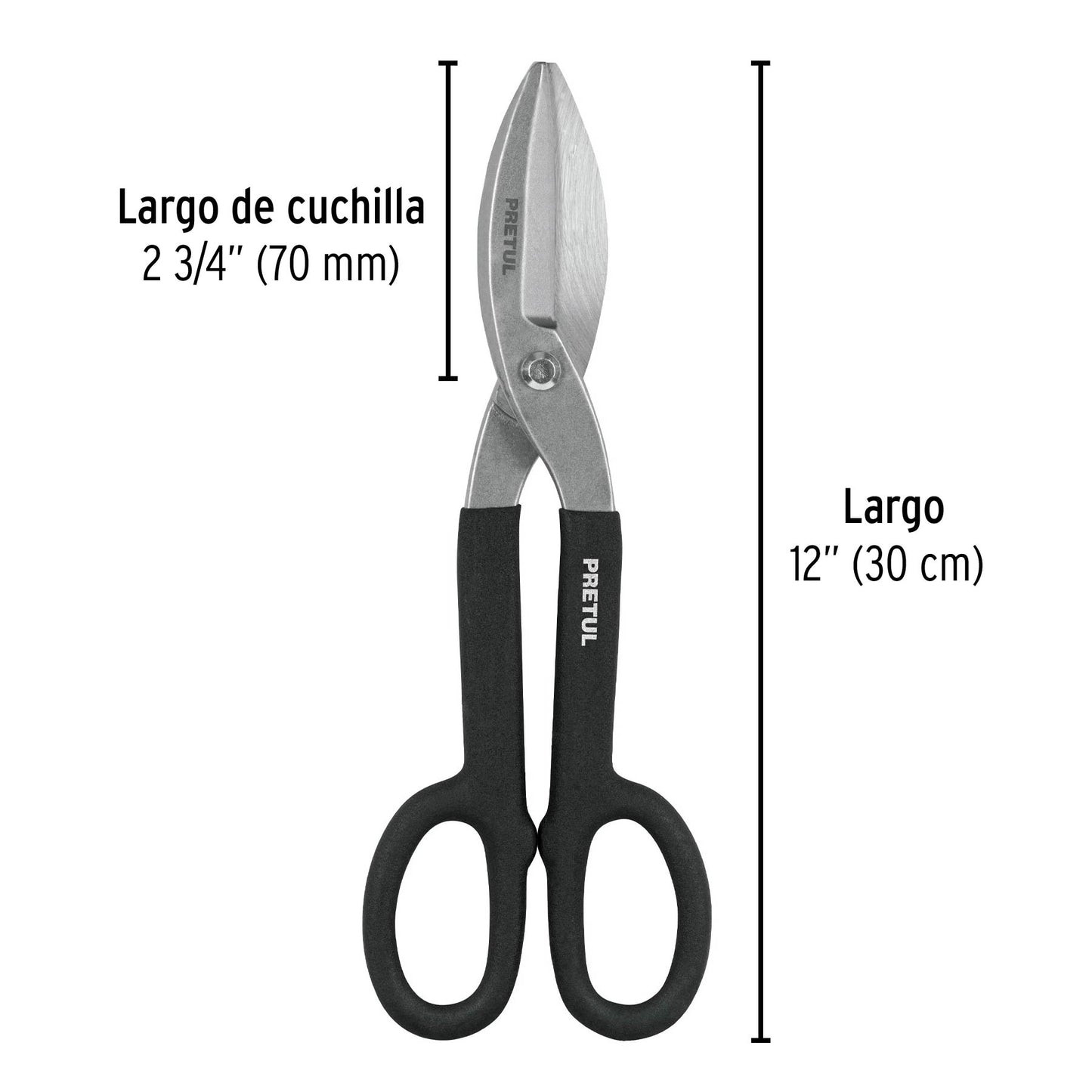 TH-12P Tijeras para hojalatero, 12", Pretul