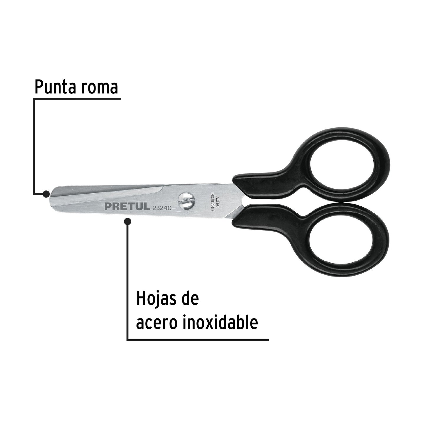 TIES-4-1/2 Tijera escolar 4-1/2' Pretul