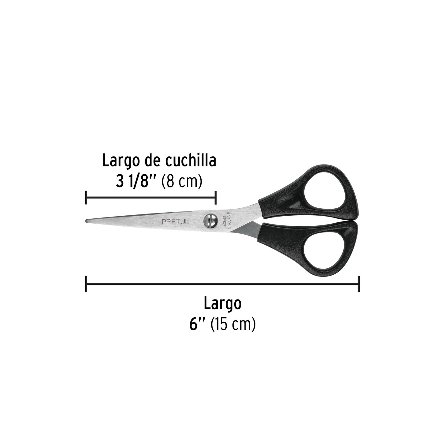 TINOX-6R Tijera para casa y oficina 6', Pretul