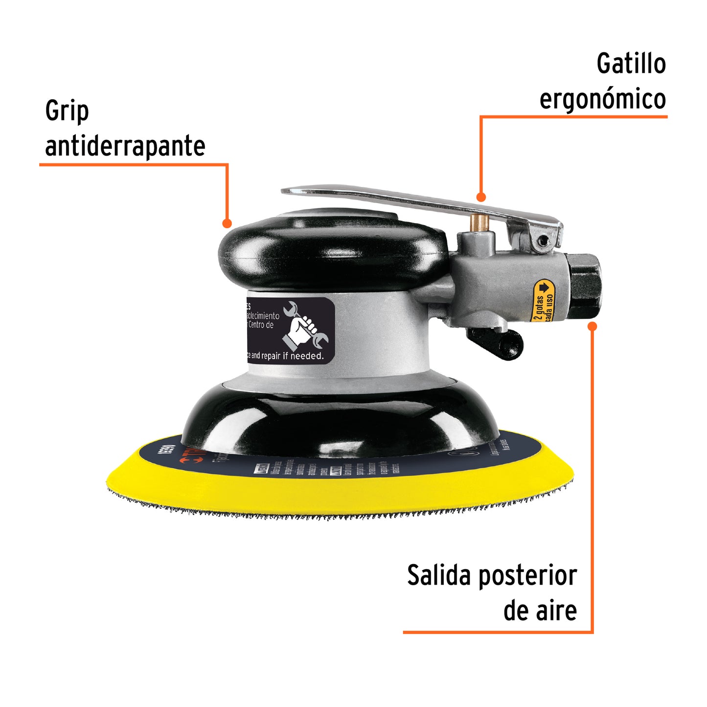 TPN-861-2 Lijadora orbital neumática industrial 6'