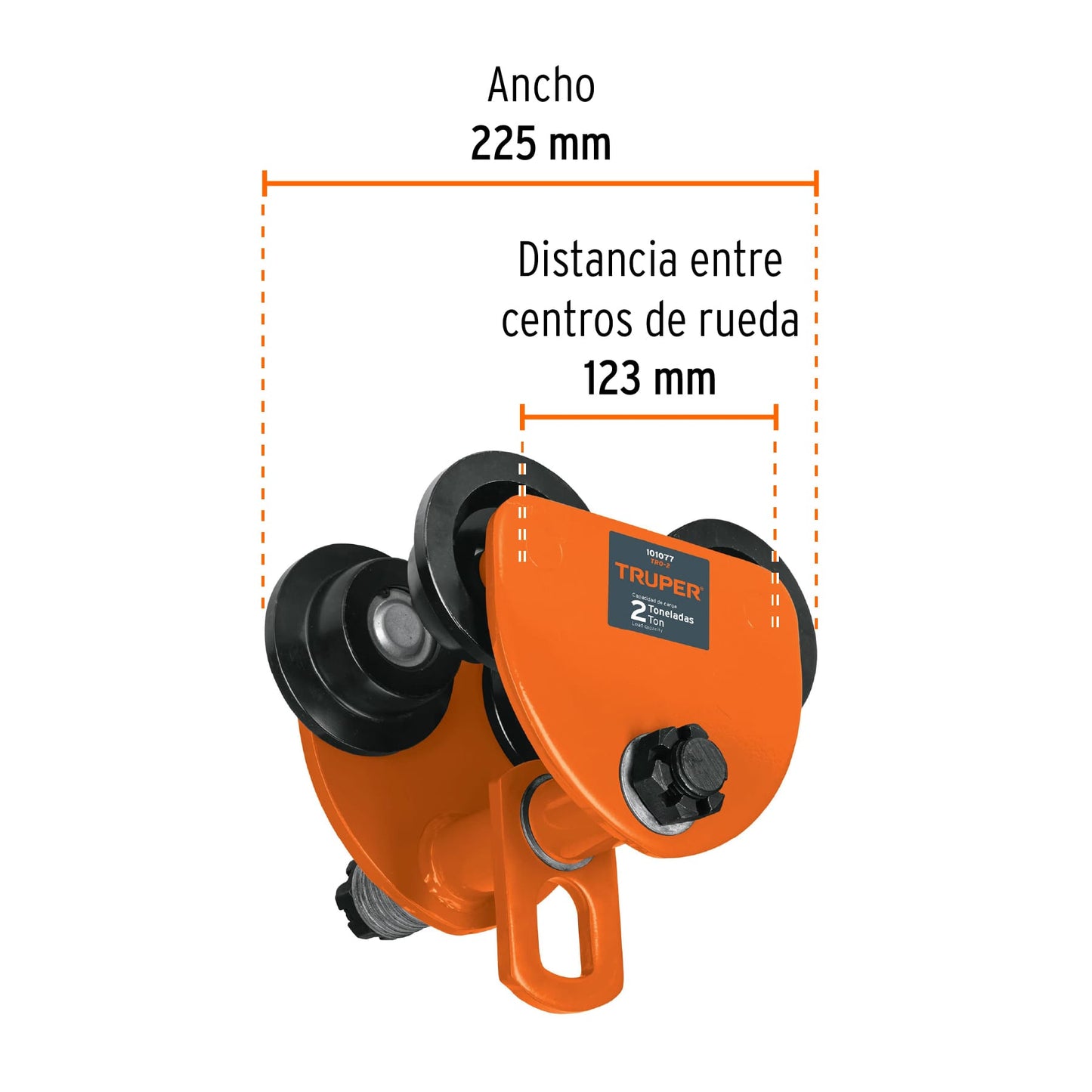 TRO-2 Trole de carga para vigas IPS e IPR, ajustable, 2 Ton