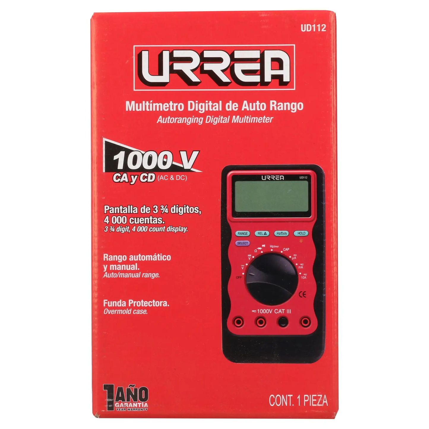 UD112 Multímetro digital de última generación CATIII 1000V, uso industrial, Urrea