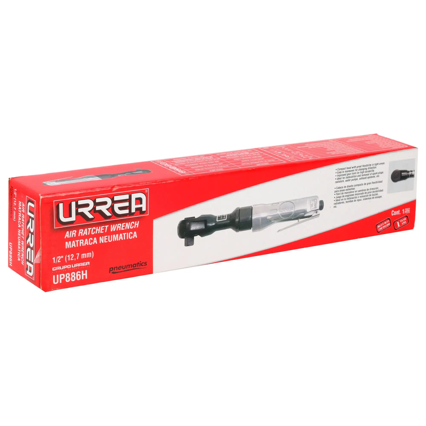 UP886H Ratchet neumático 1/2" 50 Lb-ft