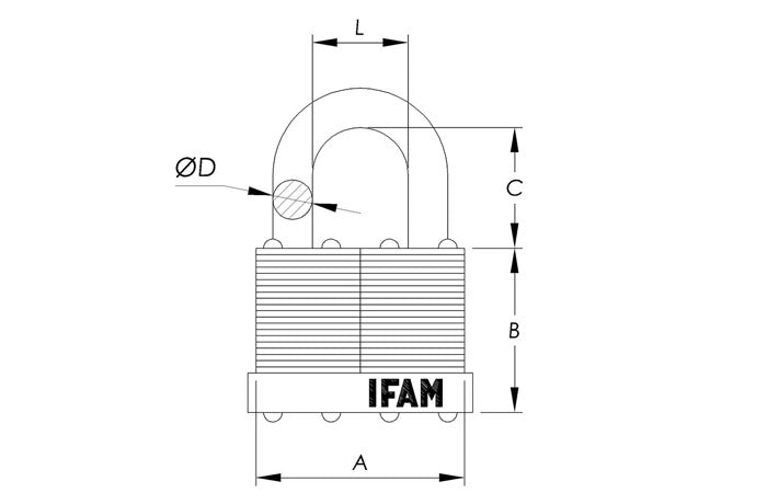 044340 Candado laminado 41 mm LM40 Serie Láminas