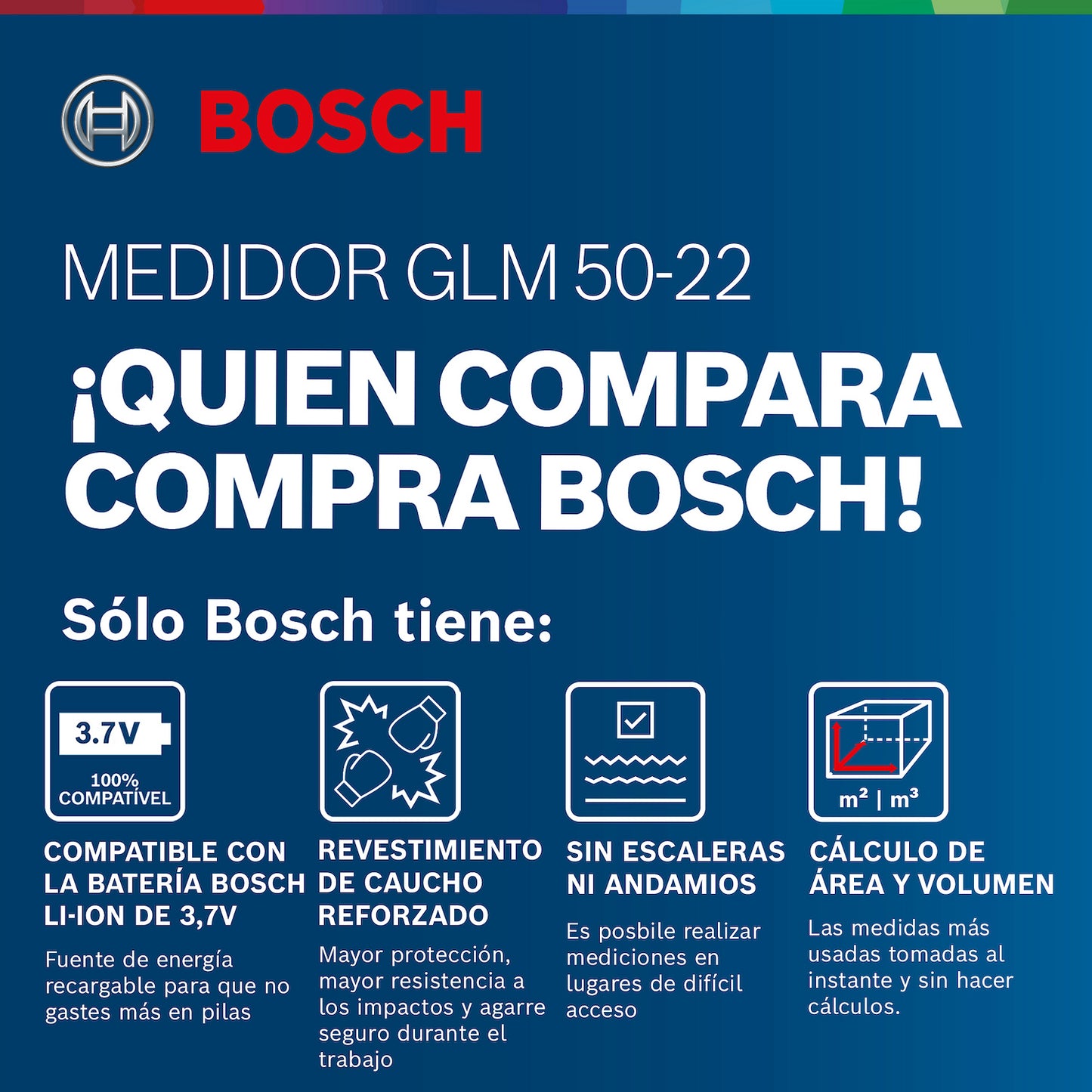 Medidor láser Bosch GLM 50-22 alcance 50m