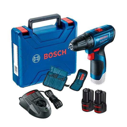 Taladro atornillador Bosch GSR 120-LI 2 bat, maletín y accesorios