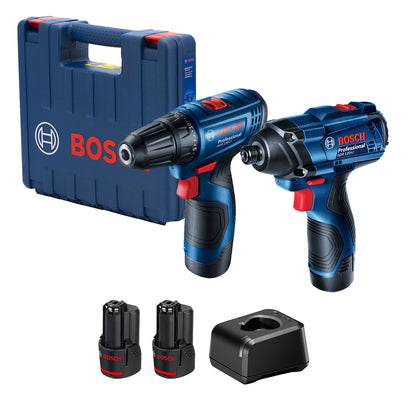 Kit Bosch atornillador + llave impacto + 2bat 2.0ah y maletín
