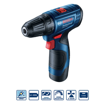 Kit Bosch atornillador + llave impacto + 2bat 2.0ah, maletín y 23acc