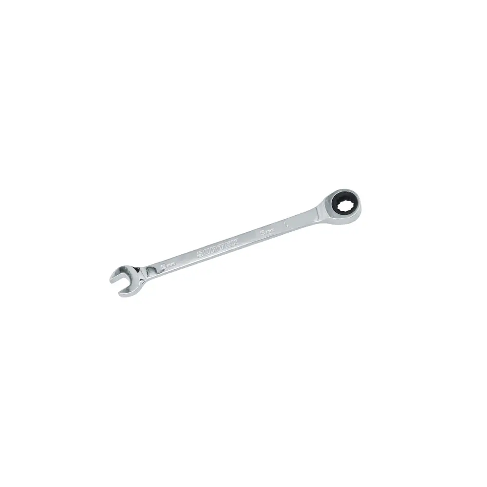 100579 Llave combinada pulido espejo tipo ratchet 9 mm