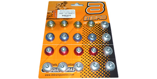 Boton porta placa lujo colores varios (20 unds)