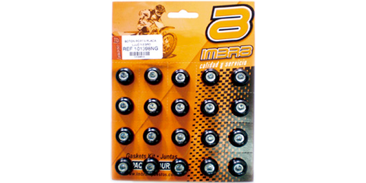 Boton porta placa lujo negro (20 unds)
