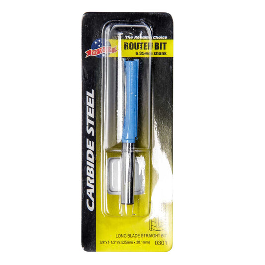 1128247 Fresa de carburo de tungsteno 2 filos corte recto D3/8" X L1-1/2" vástago 1/4" 0301