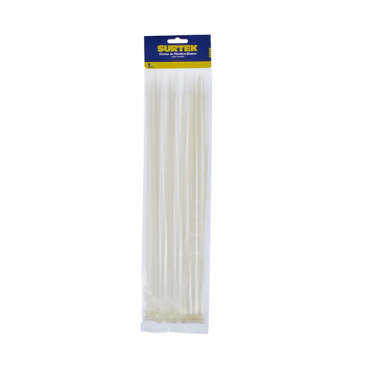 114212 Amarre plástico 4.6 X 300 mm tensión 22 kg 50 piezas, color blanco