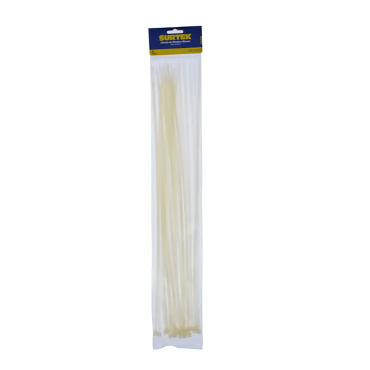 114218 Amarre plástico 4.8 X 500 mm 27 kg 25 piezas, color blanco