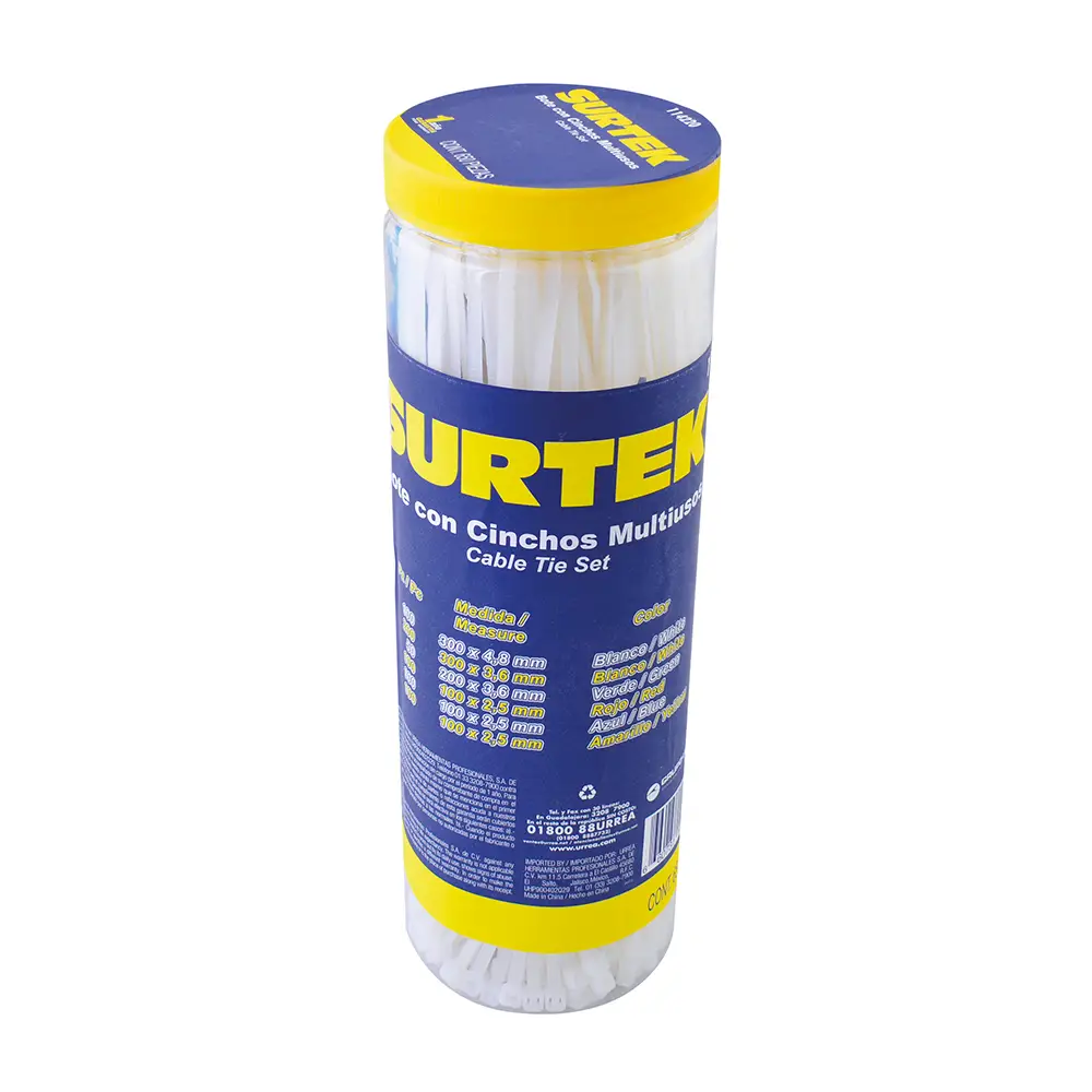 114220 Amarre plástico en bote 650 piezas, multiusos varios colores