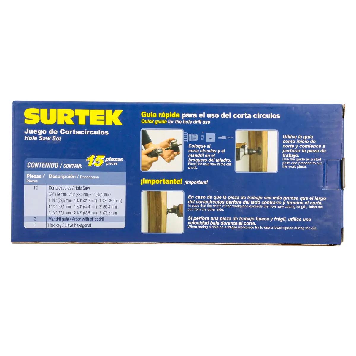 120754 Kit de sierra copa - sierras cortacírculos 15 piezas