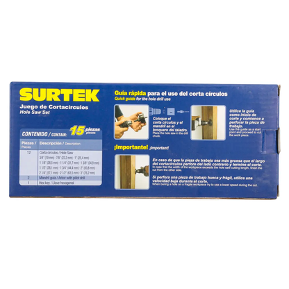 120754 Kit de sierra copa - sierras cortacírculos 15 piezas