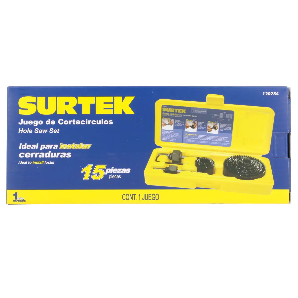 120754 Kit de sierra copa - sierras cortacírculos 15 piezas