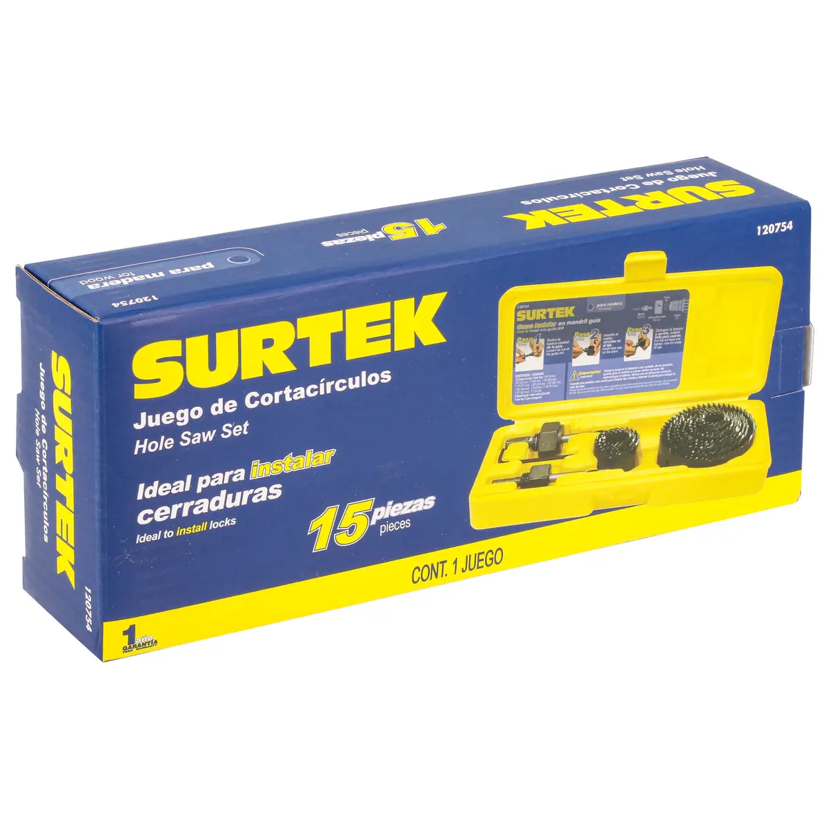 120754 Kit de sierra copa - sierras cortacírculos 15 piezas