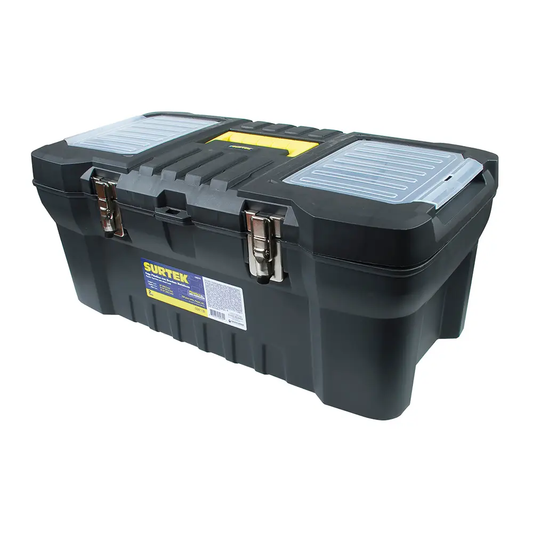 125070 Caja plástica con organizador y broches metálicos 24" X 12" X 10"