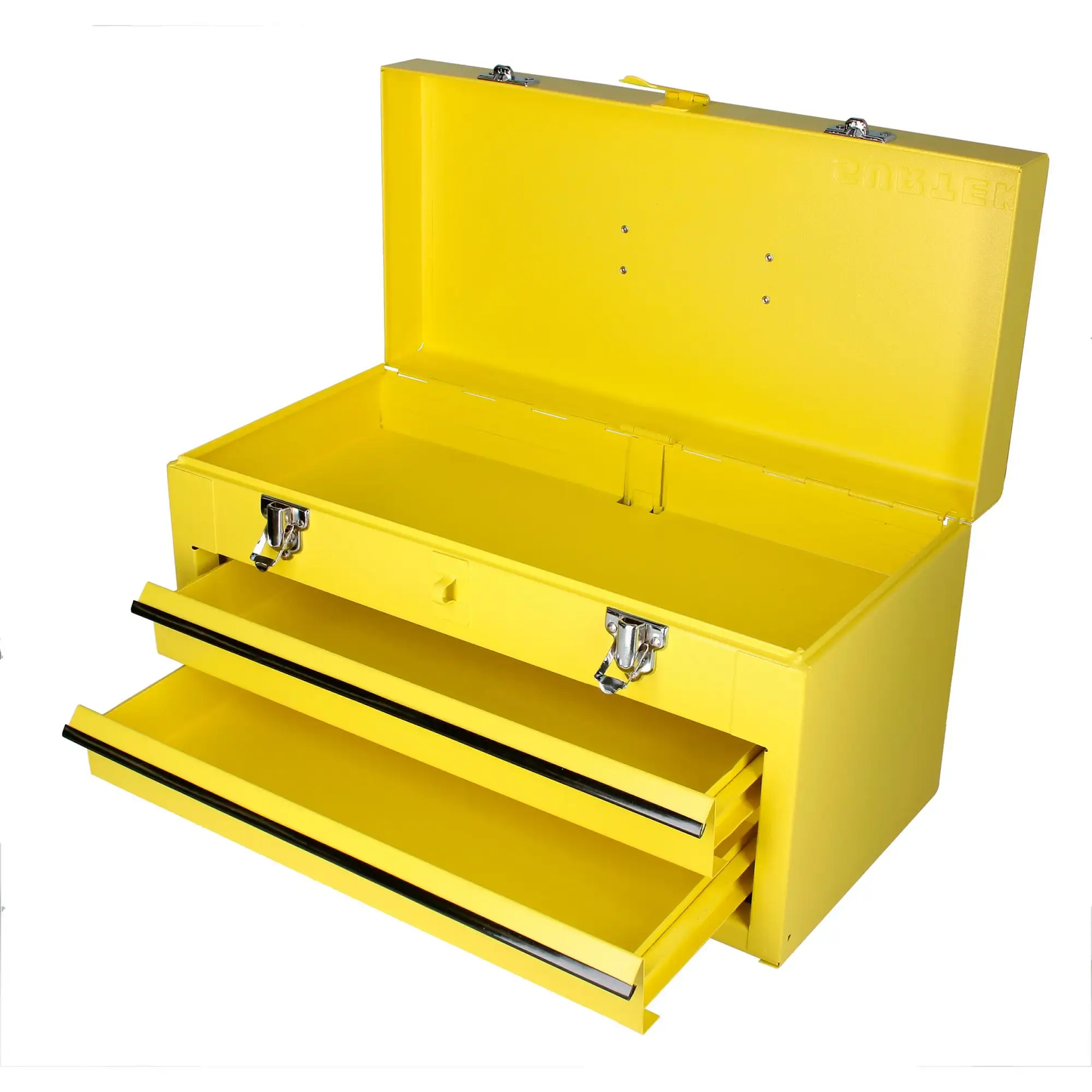 125107 Caja metálica amarilla 2 gavetas 18" X 9" X 11"