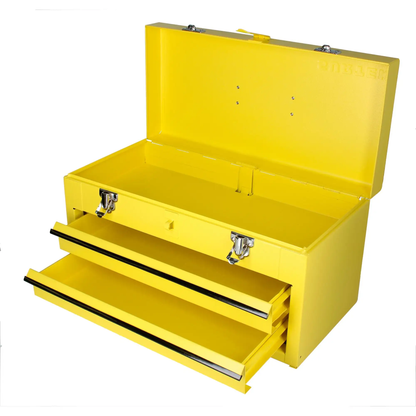 125107 Caja metálica amarilla 2 gavetas 18" X 9" X 11"