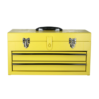 125107 Caja metálica amarilla 2 gavetas 18" X 9" X 11"