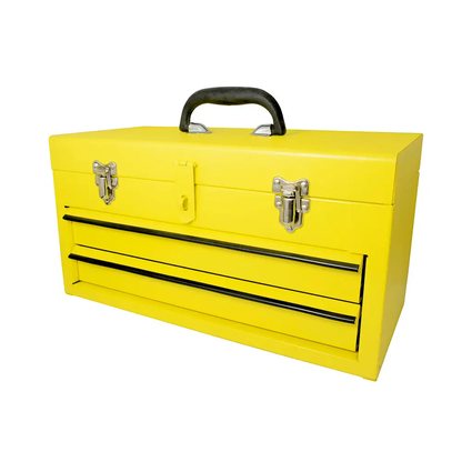 125107 Caja metálica amarilla 2 gavetas 18" X 9" X 11"