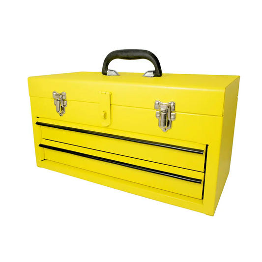 125107 Caja metálica amarilla 2 gavetas 18" X 9" X 11"