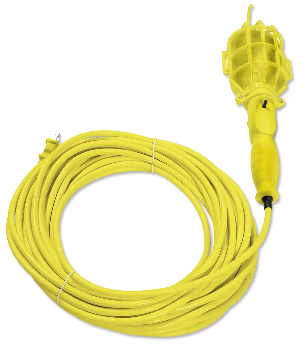 136094 Lámpara de taller con canastilla plástica, color amarillo 8 m
