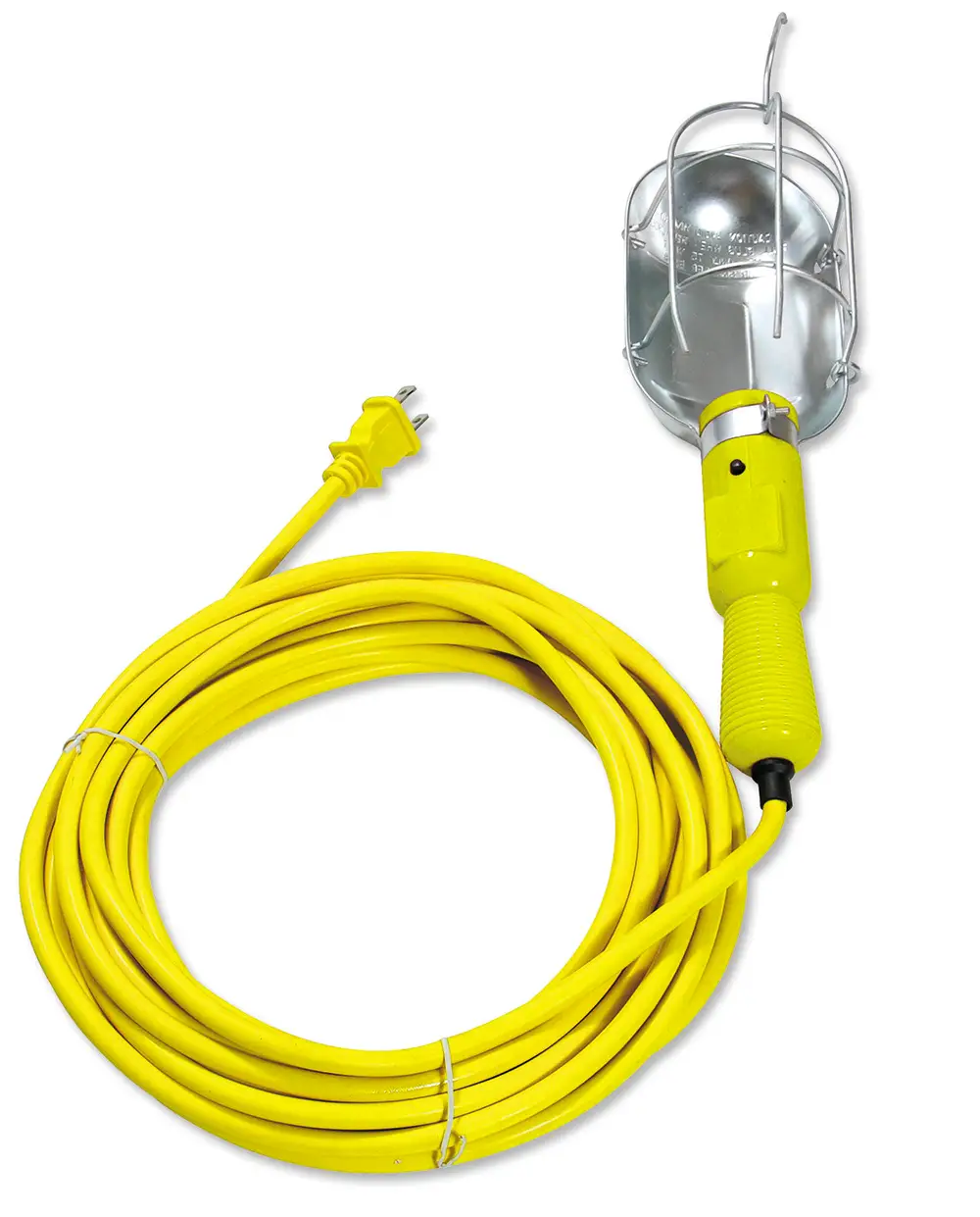 136096 Lámpara de taller con canastilla metálica, color amarillo 8 m