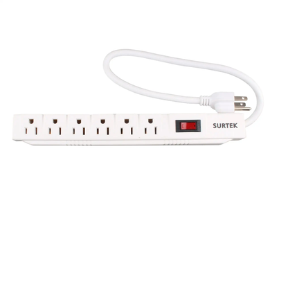 136221 Supresor de picos 6 entradas cable 450J, de 45 cm