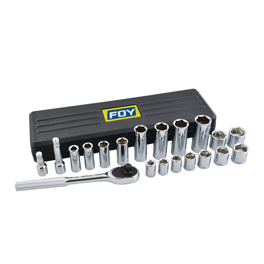 140438 Juego de copas y accesorios cuadrante 3/8" pulgadas 20 piezas