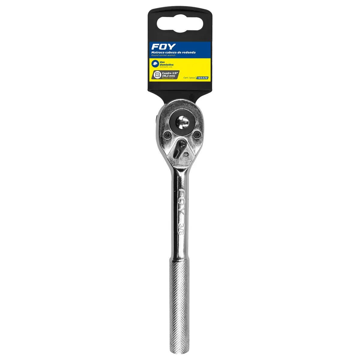 140440 Ratchet reversible 3/8" tipo pera mango moleteado
