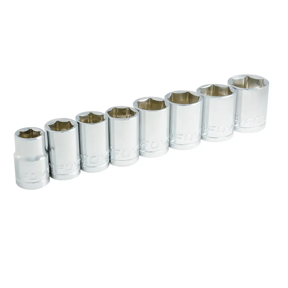 140441 Juego de dados 6 pt cuadrante 1/2" 8 piezas 1/2" a 15/16"