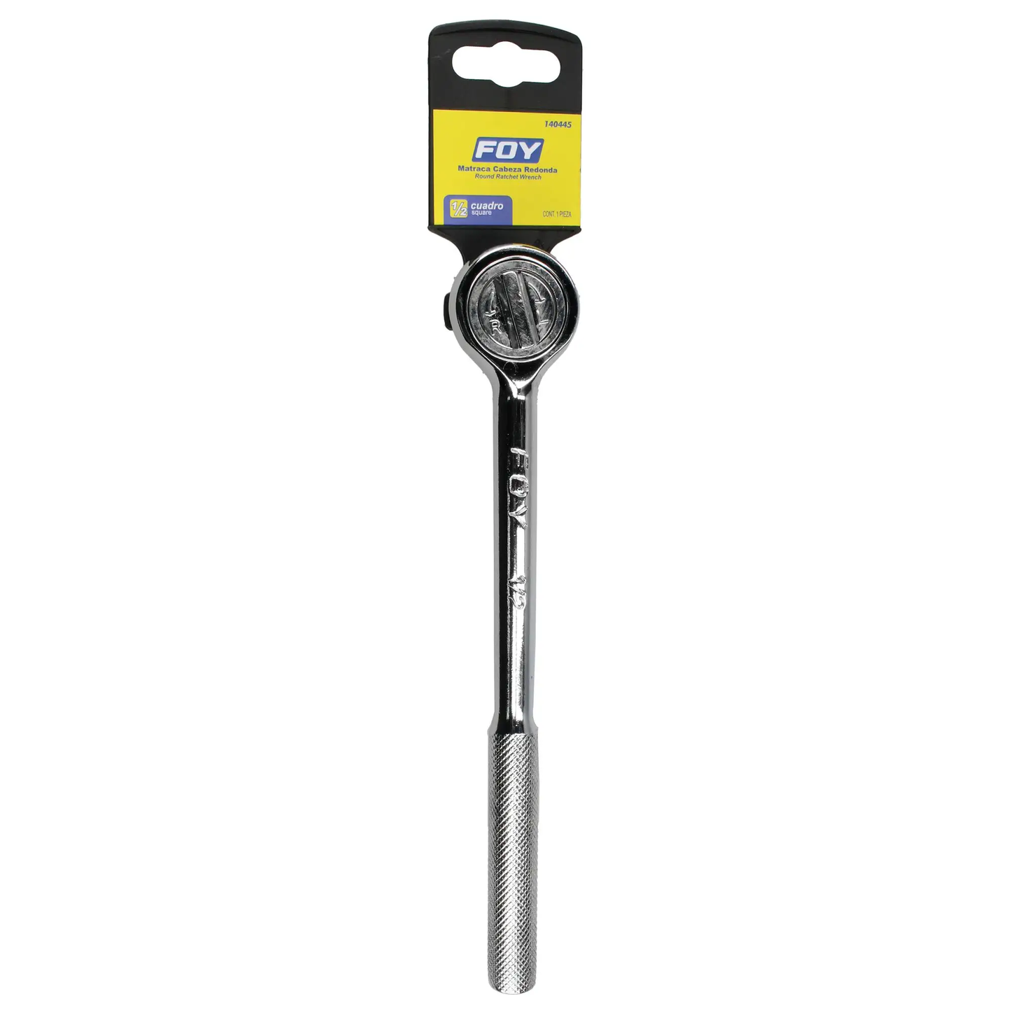 140445 Ratchet 1/2" cabeza redondonda mango moleteado