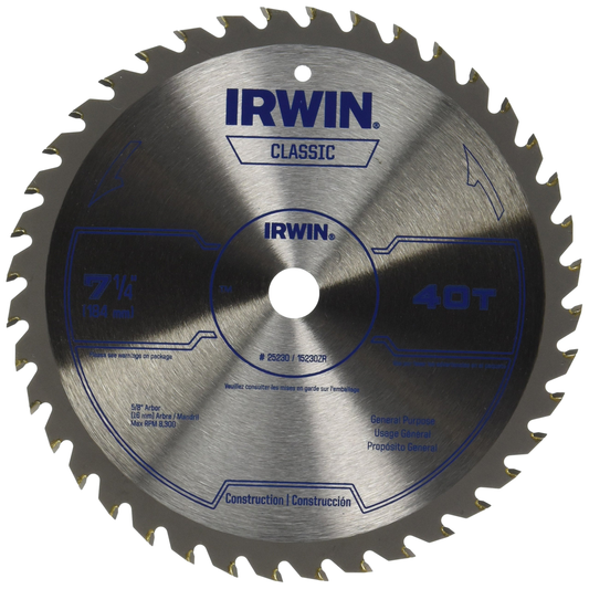 15230LA Sierra circular 7-1/4" 40 dientes para cortes finos