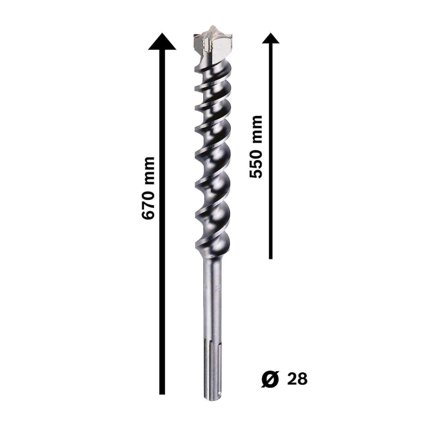 Broca Bosch SDS Max punta-x para minería 28x550x670mm 1 unidad