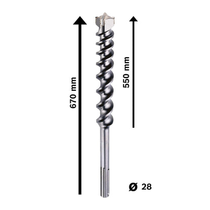 Broca Bosch SDS Max punta-x para minería 28x550x670mm 1 unidad