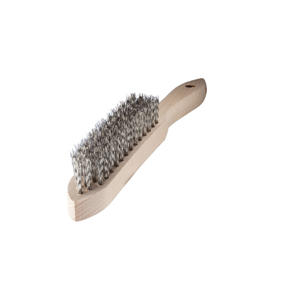 1781 594 Cepillo mango madera, filamento de acero inoxidable 0.35 mm (0.014") - 135 X 32 mm (5-1/4" X 1-1/4")