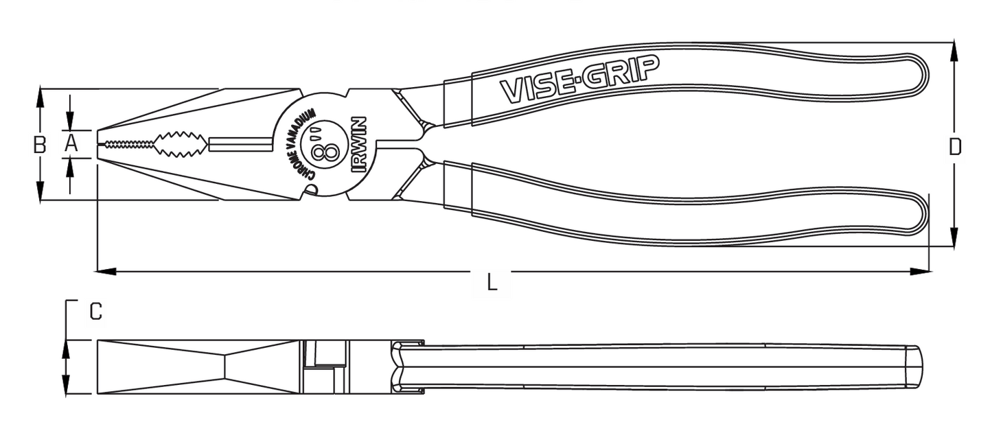 1864060 Alicate universal 8" uso general Vise-Grip, Irwin