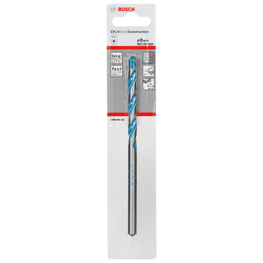 Broca Multimaterial encastre cilíndrico CYL-9 multiconstrucción Ø8 x 90 x 150 mm