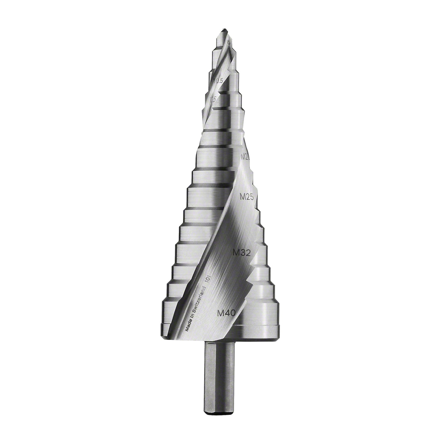 Broca escalonada para Metal Bosch Acero Rápido HSS 6,0-40,5mm M10-M40 16 diametros