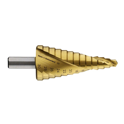 Broca escalonada para Metal Bosch Acero Rápido con Titanio HSS-TiN 6,0-30,0mm 13 diametros