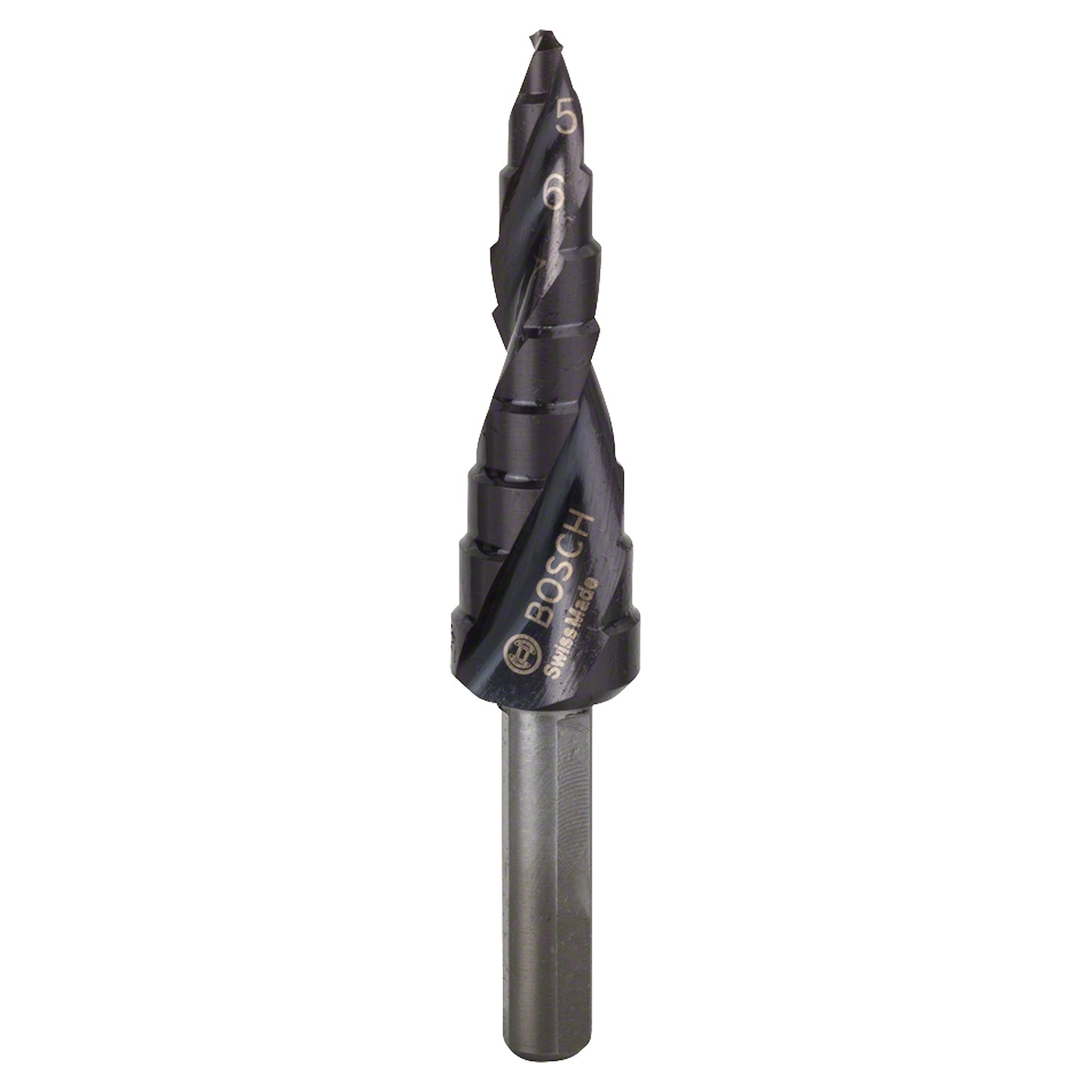 Broca escalonada para Metal Bosch Acero Rápido con aluminio y Titanio HSS-AlTiN 4,0-12,0mm 5 diametros