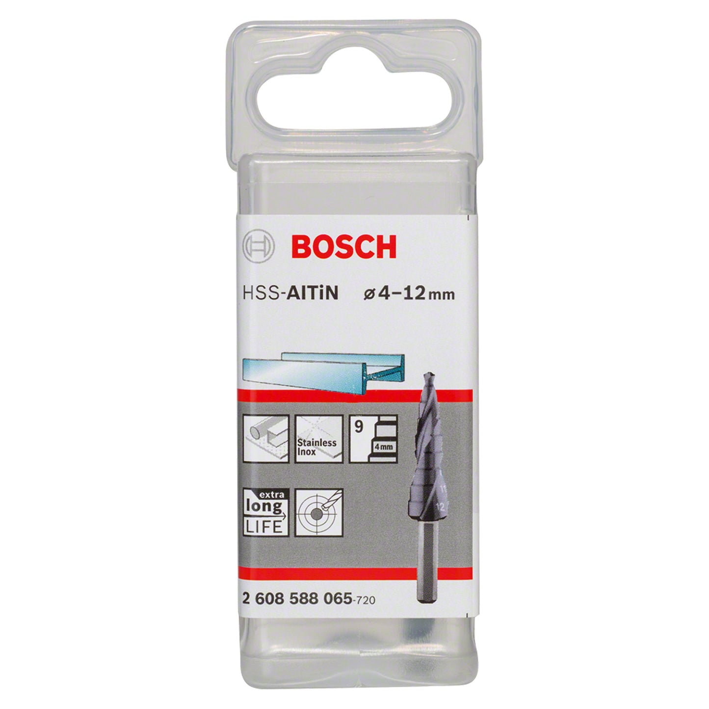 Broca escalonada para Metal Bosch Acero Rápido con aluminio y Titanio HSS-AlTiN 4,0-12,0mm 5 diametros