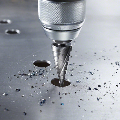 Broca escalonada para Metal Bosch Acero Rápido con aluminio y Titanio HSS-AlTiN 4,0-12,0mm 5 diametros