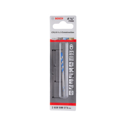 2608588073-000 Broca encastre cilíndrico Bosch CYL-9 Multiconst Ø1/8X2X3