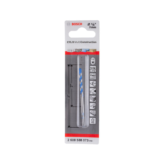 2608588073-000 Broca encastre cilíndrico Bosch CYL-9 Multiconst Ø1/8X2X3